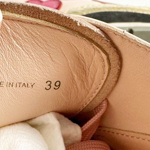 PRADA Pink Red Heart Leather Platform Loafers 39 US 8.5 Flats Lace Up Oxfords - Picture 11 of 13